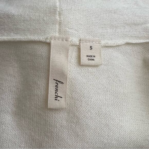 Nordstrom BP Frenchi open short sleeve drape ruffle sweater cardigan ivory cream - Picture 5 of 6